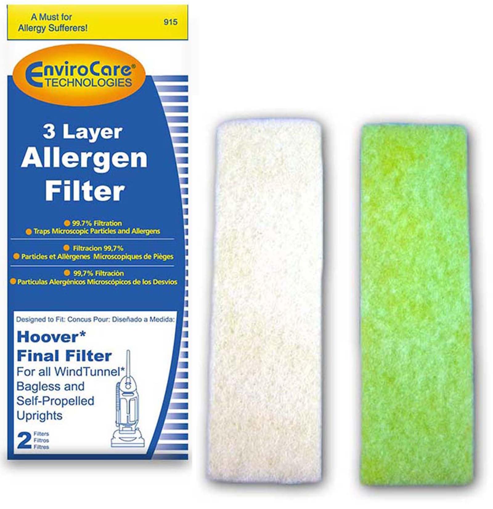 EnviroCare Premium 3-Layer Vacuum Filters for Hoover WindTunnel - Home Cleaning