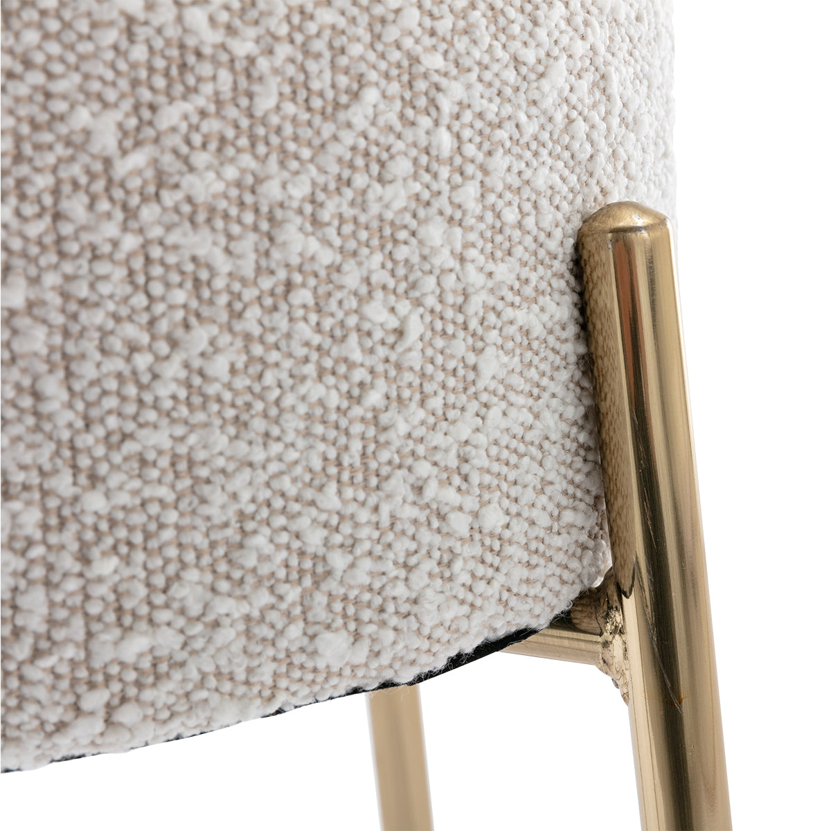 Amara Boucle Bar Stool - Modern Upholstered Counter Height Stool with Metal Legs for Kitchen Island, Breakfast Nook & Home Bar Decor