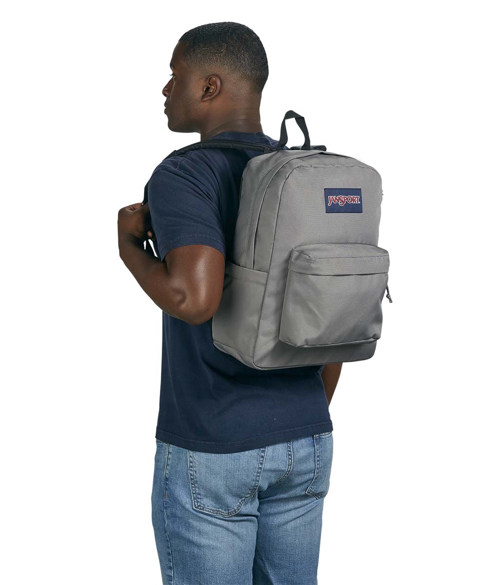 JanSport SuperBreak Backpack - Lightweight Laptop Backpack for School & Travel, Durable Graphite Grey Daypack with 1 Main Compartment | Perfect for College Students, Commuters & Outdoor Adventures