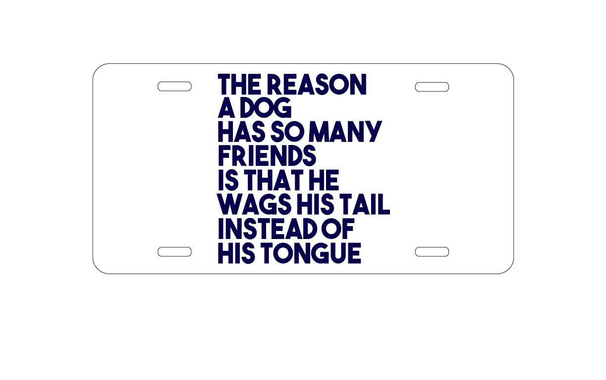 Custom Aluminum Vanity License Plate for Cars - Unique Dog Wags Tail Design | Personalized Front Car Accessory for Pet Lovers & Auto Enthusiasts | Perfect for Gifts, Car Shows & Personalization