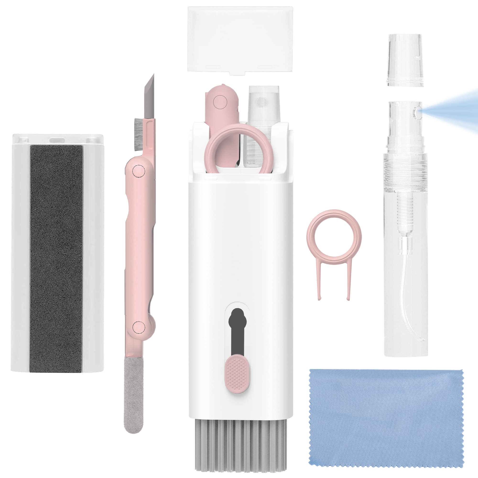 Premium Electronics Cleaning Kit for MacBook, iPad, iPhone & AirPods - Laptop Screen Cleaner, Keyboard & Earbud Cleaning Tools - Safe for All Devices (Pink) | Perfect for Home, Office & Travel Use
