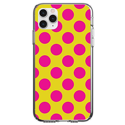 Yellow Hot Pink Polka Dots On Clear Case