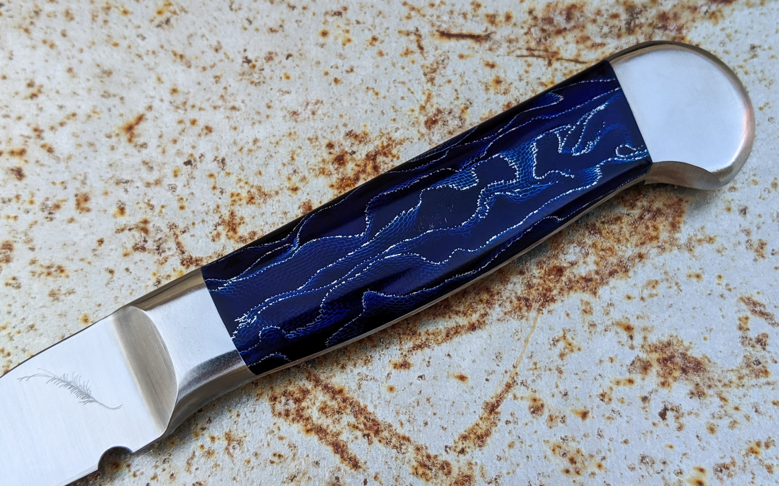 Ferrum BLUE LIGHTNING Fillet and Boning Knife - 5 Inch Professional Kitchen Knife for Fish, Meat, and Poultry - Perfect for Home Chefs, Camping, and Outdoor Cooking