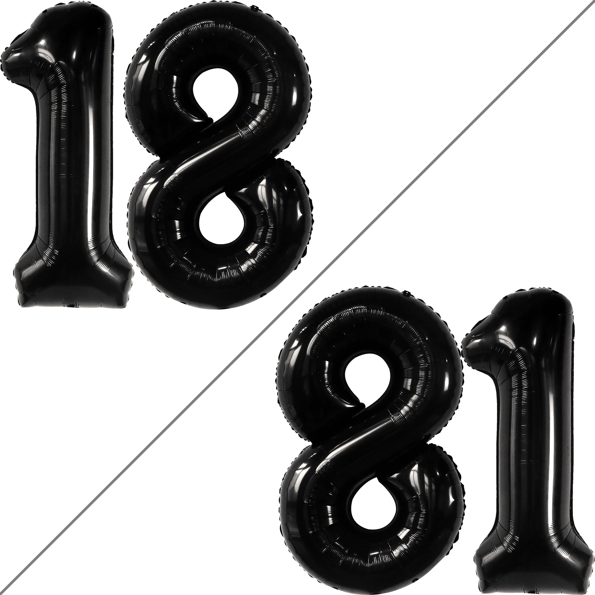 **KatchOn 40 Inch Giant Black 18 Balloon Numbers - Happy 18th Birthday Party Decorations for Boys & Girls - Perfect for Birthday Backdrops, Photo Booths & Milestone Celebrations**