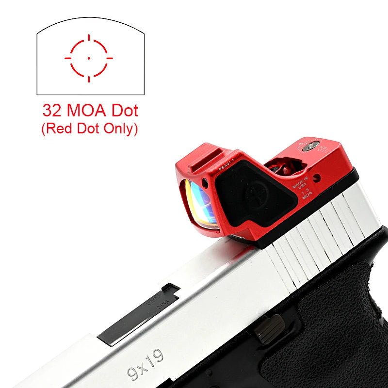 Tactical RMR HD Red Green Dot Sight - Compact Pistol Reflex Sight with Light Sensing System | Picatinny Mount Scope Optics for Rifles & Handguns | Ideal for Hunting, Shooting Range & Tactical Training