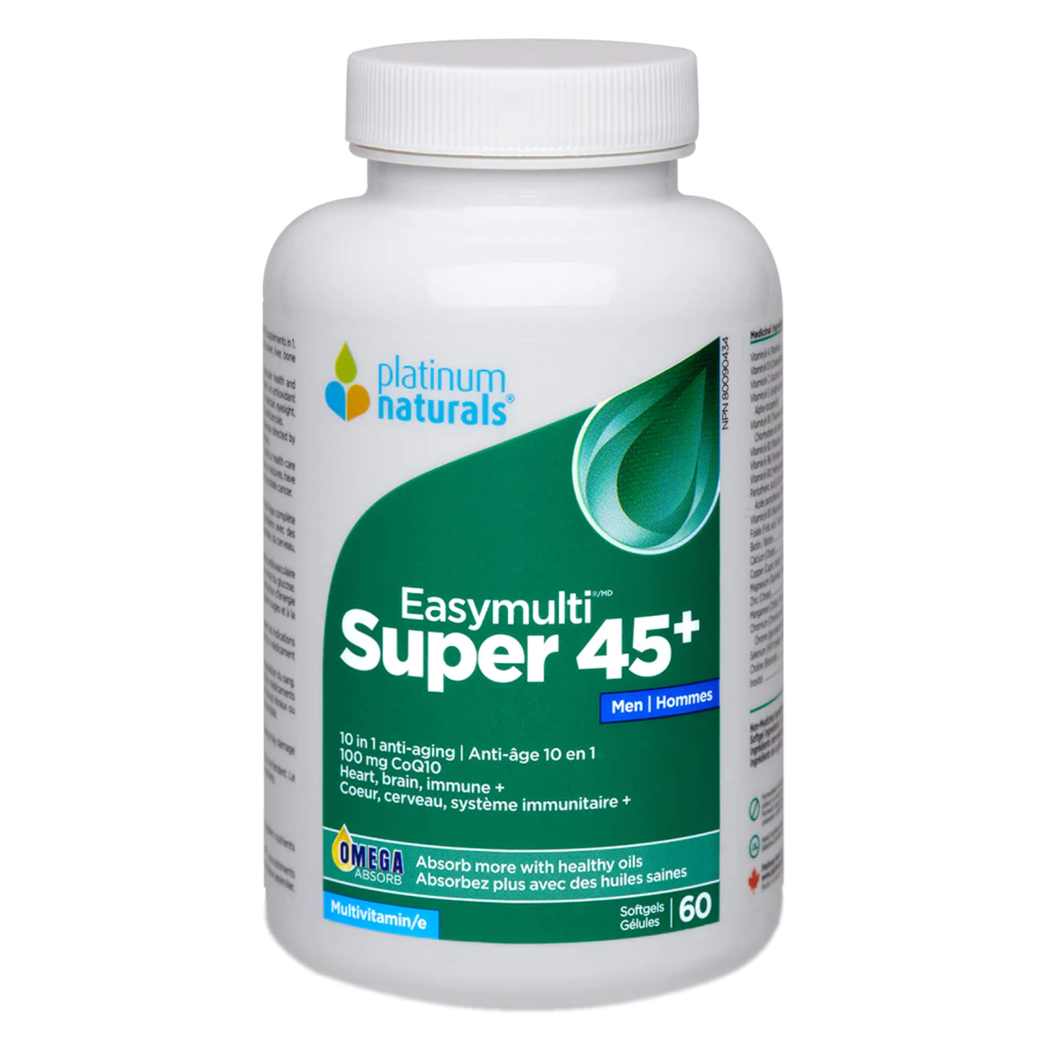 EasyMulti Super 45+ Multivitamin for Men - Daily Immune Support & Energy Booster - Perfect for Active Lifestyles, Workout Recovery & Overall Wellness