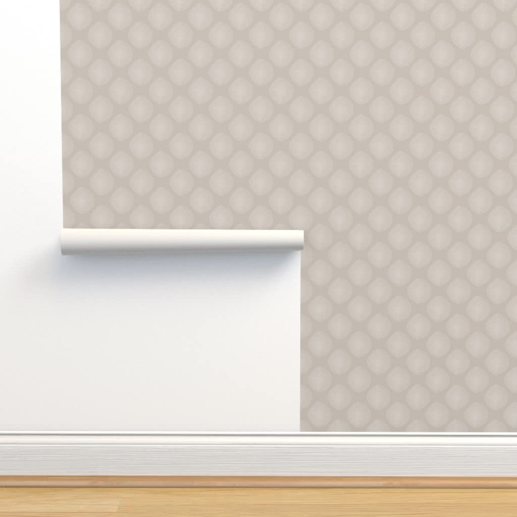 Commercial Grade Wallpaper Swatch - Small Boho Beige Dots Peel & Stick Sample | Bohemian Neutral Coastal Traditional Home Decor by Spoonflower | Perfect for Nursery, Bedroom, Living Room & Office Accent Walls