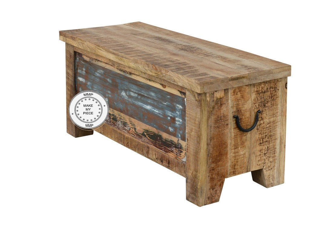 Hand Carved Indian Wooden Storage Chest Box - Natural Teak Wood Jewelry & Keepsake Organizer for Home Decor, Bedroom, Living Room & Office