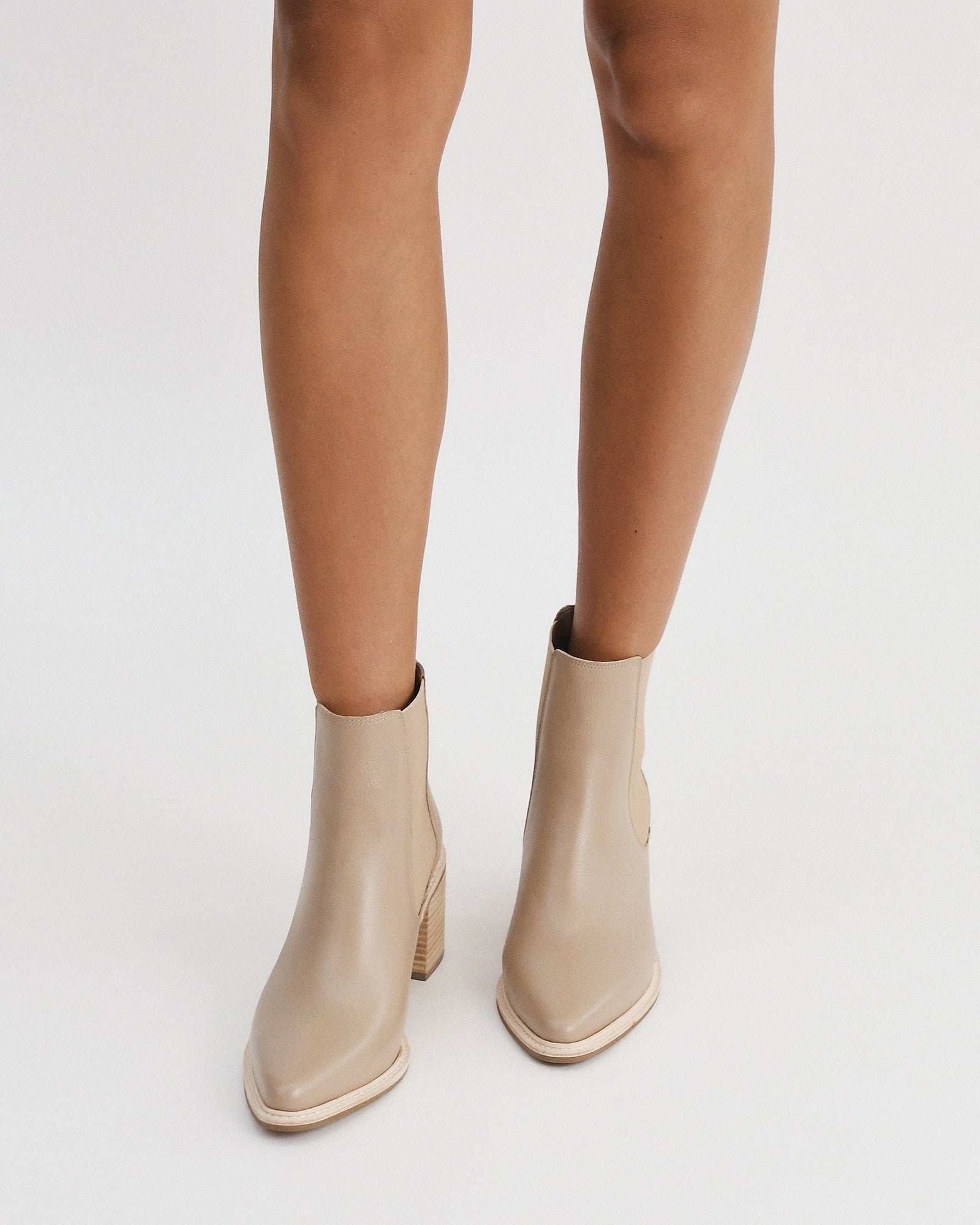 Luxury High Ankle Boots for Women - Genuine Taupe Leather - Comfortable & Stylish for Fall, Winter, and Casual Outfits
