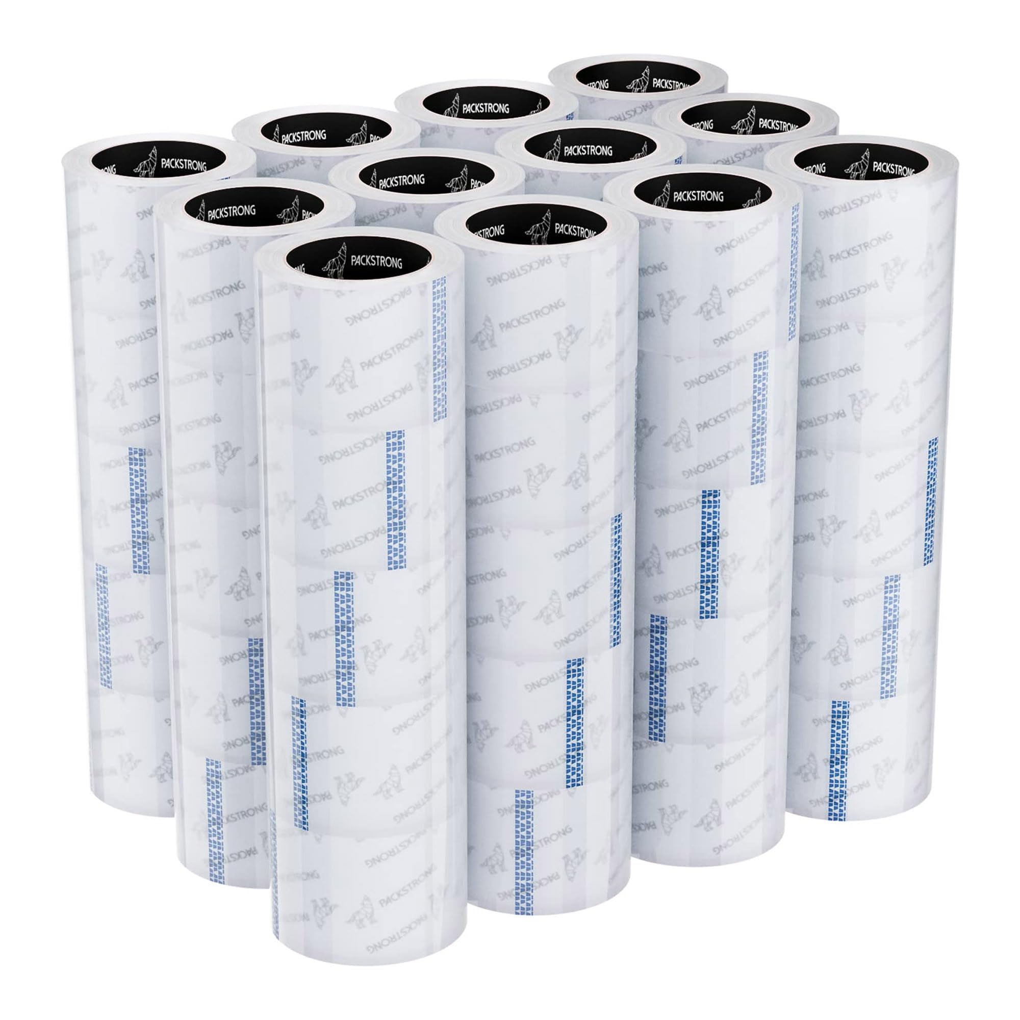Industrial Strength Clear Packing Tape 60 Rolls - 3 Inch Wide Heavy Duty Shipping Tape (110 Yards per Roll, 2.0 mil Thick with Acrylic Adhesive) for Moving, Storage, Packaging & Office Supplies - Perfect for Box Sealing, Warehouse Use & E-commerce Shipping