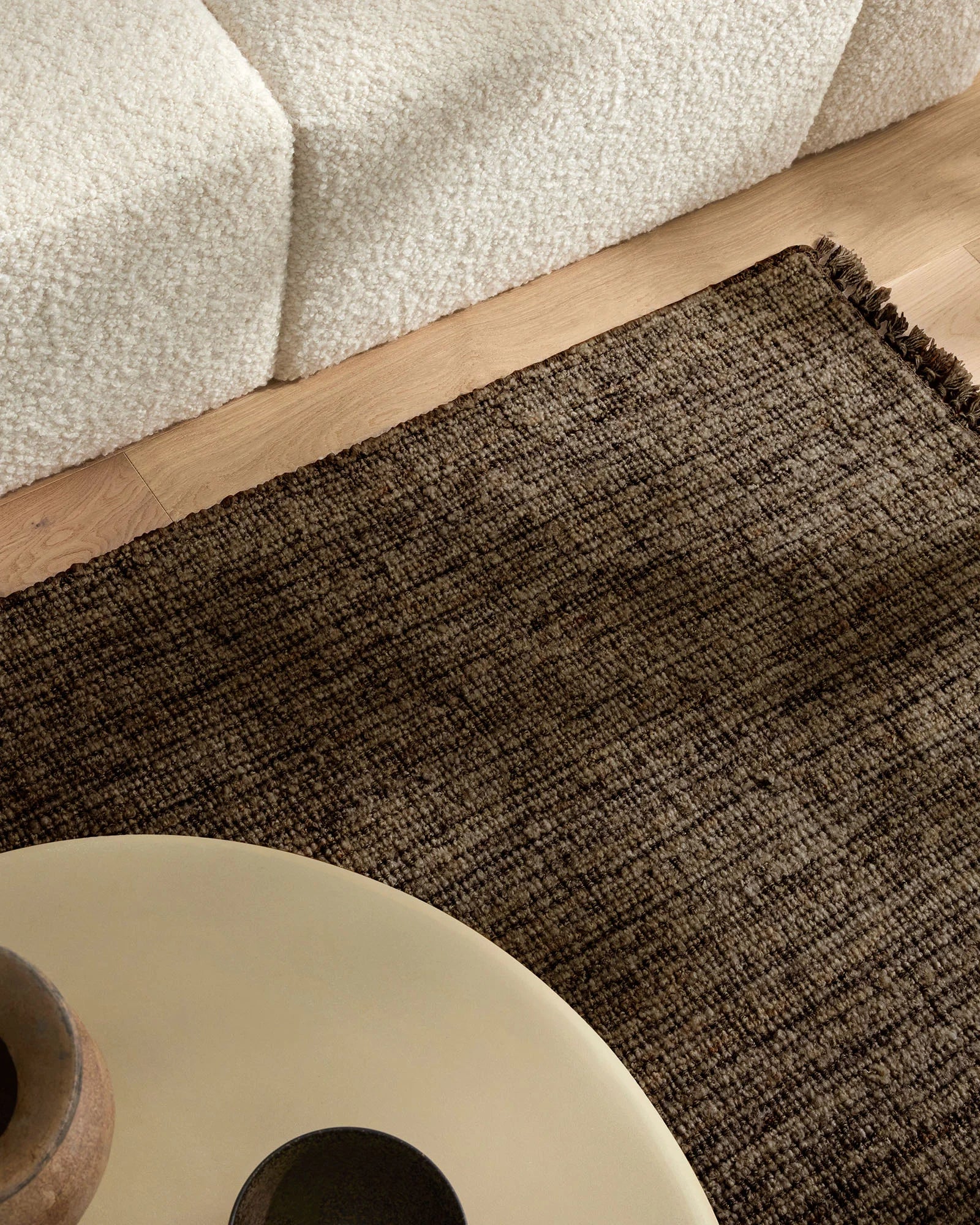 Puglia Rug Fossil - Handmade Vintage Style Area Rug for Living Room, Bedroom & Office - Perfect for Boho, Farmhouse & Modern Decor