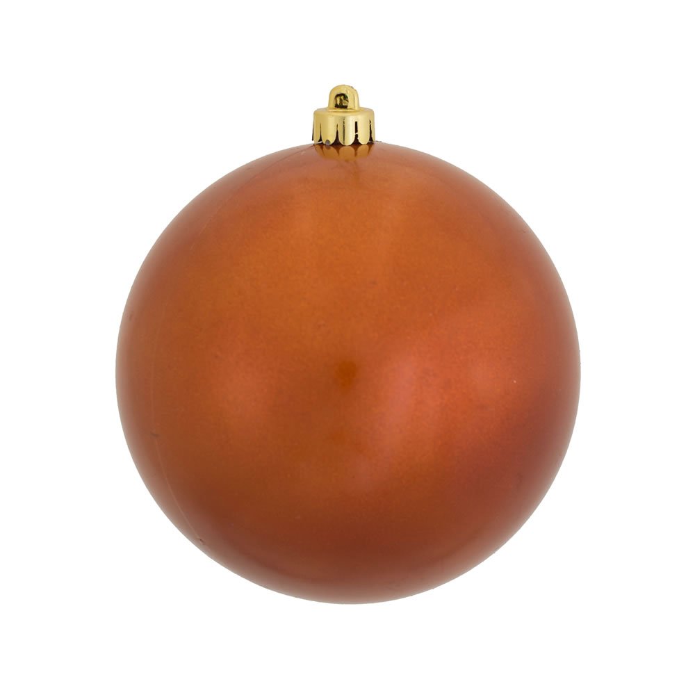 Vickerman 12-Inch Burnished Orange Candy Ball Christmas Tree Ornament - Perfect for Holiday Decor, Party Favors & Festive Home Decoration