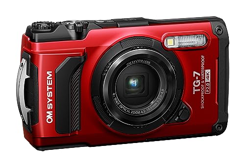 OM SYSTEM Tough TG-7 Waterproof Digital Camera 16MP 4K Video - Perfect for Underwater Photography, Hiking & Outdoor Adventures