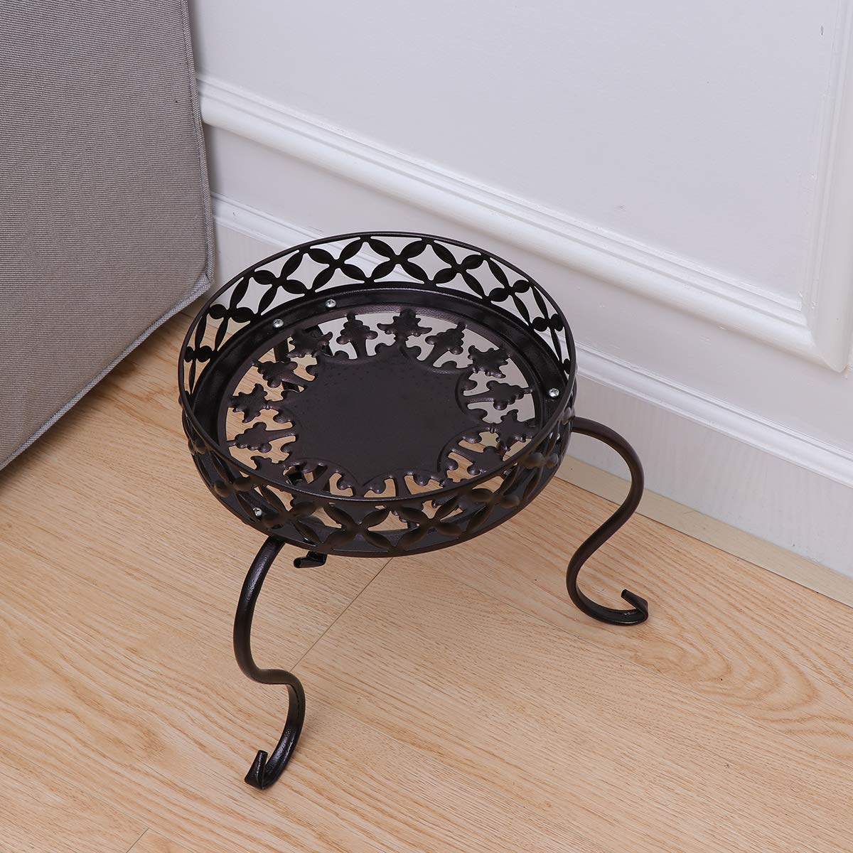 Yardwe Metal Plant Stand - Indoor Outdoor Flower Pot Holder, Iron Rack for Plants (Bronze) | Perfect for Patio, Garden, Balcony & Home Decor
