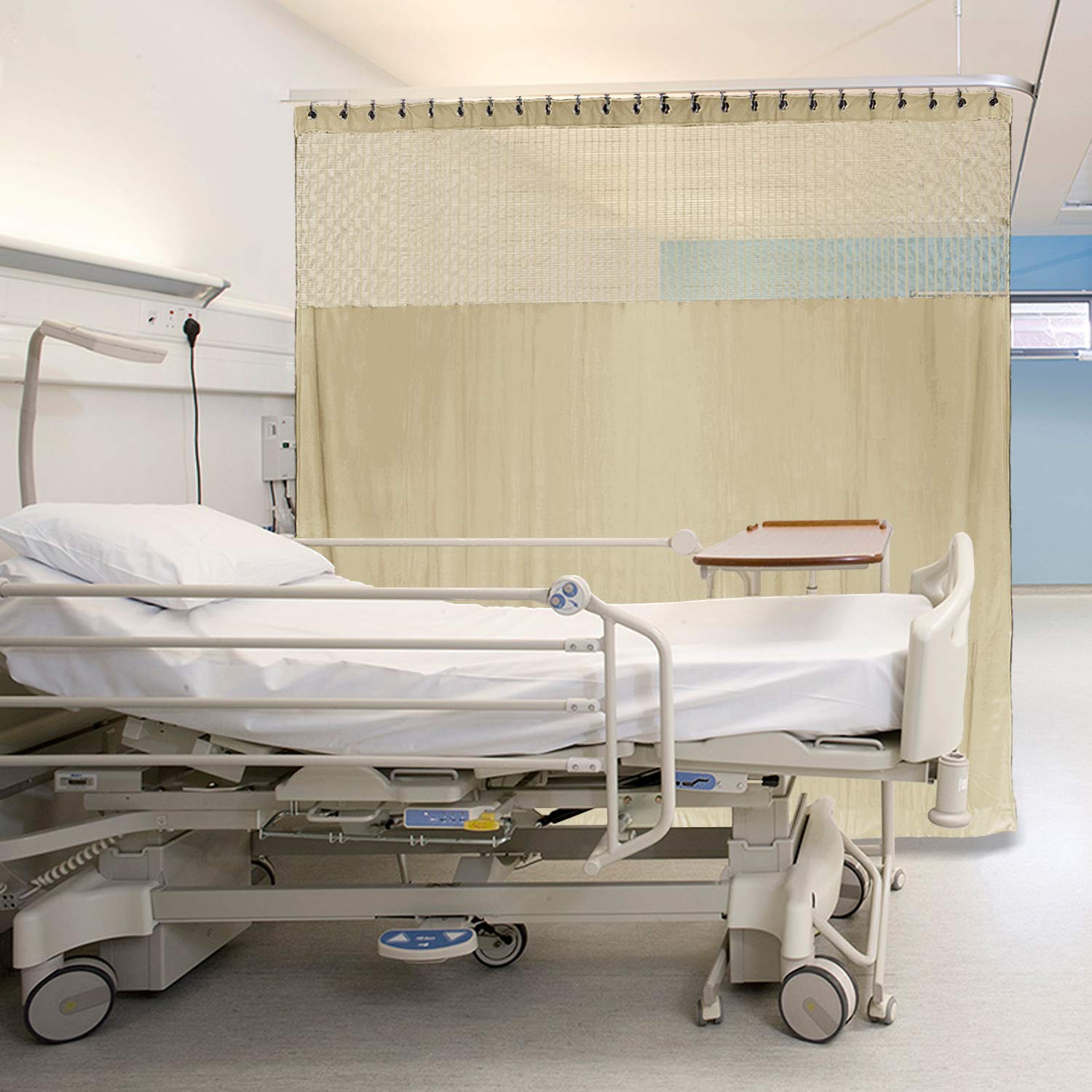 Macochico Medical Room Divider Curtain - 10ft Wide x 7ft Tall Privacy Screen with Nickel Grommets for Hospitals, Clinics, Spas & Labs - Ideal for Patient Privacy & Space Partitioning