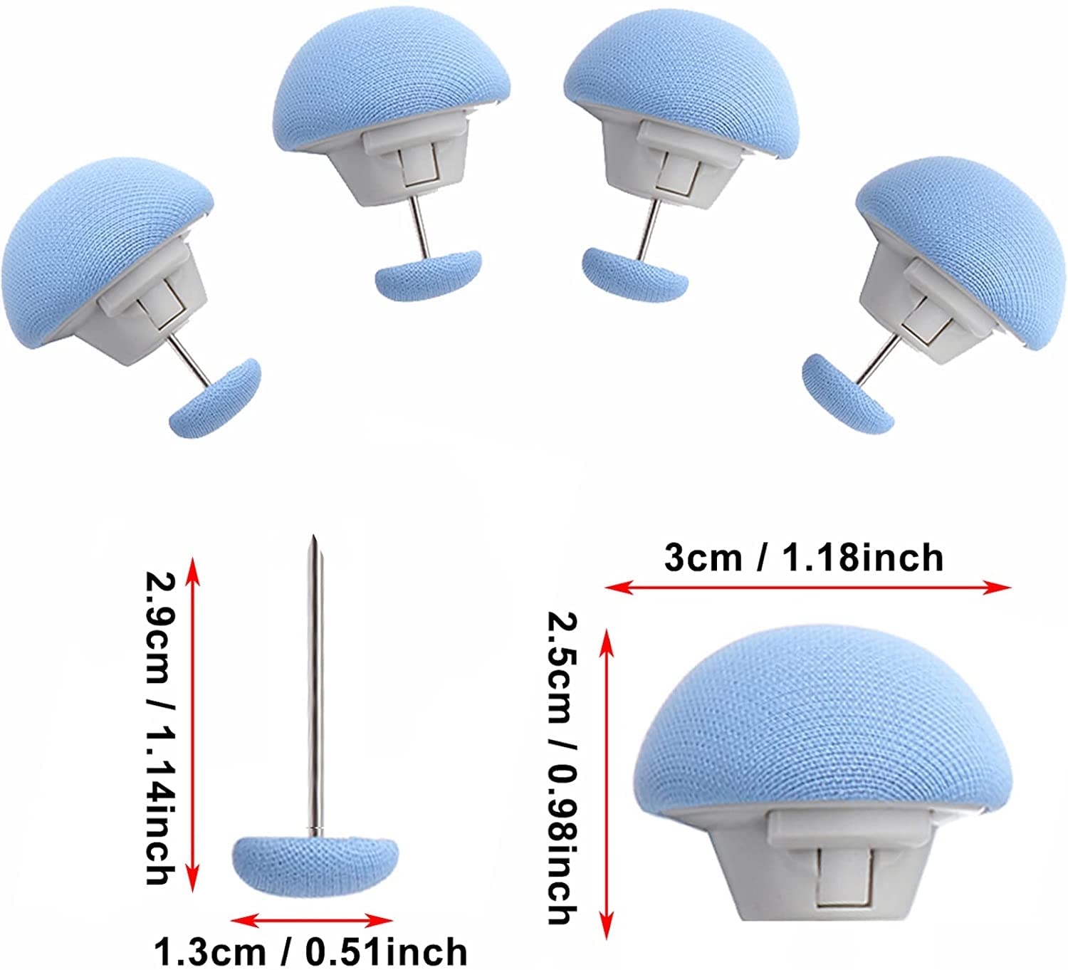 16-Piece Duvet Clip Set - Non-Slip Quilt Fasteners with Buttons | Secure Duvet Cover & Comforter | Perfect for Bedroom, Guest Room & Hotel Use (Blue)
