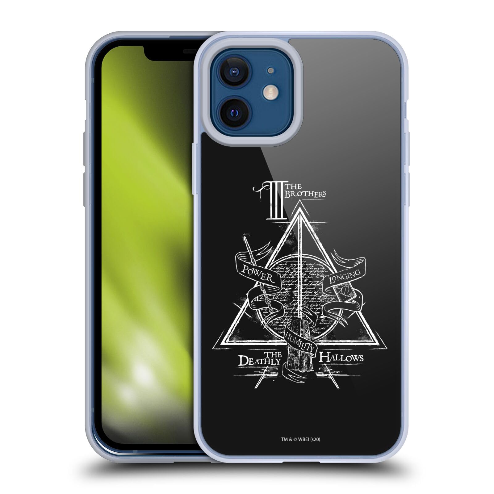 Officially Licensed Harry Potter Deathly Hallows Triangle Symbol Soft Gel Case for Apple iPhone 12 & iPhone 12 Pro - Durable Protection with Magical Design for Fans & Daily Use