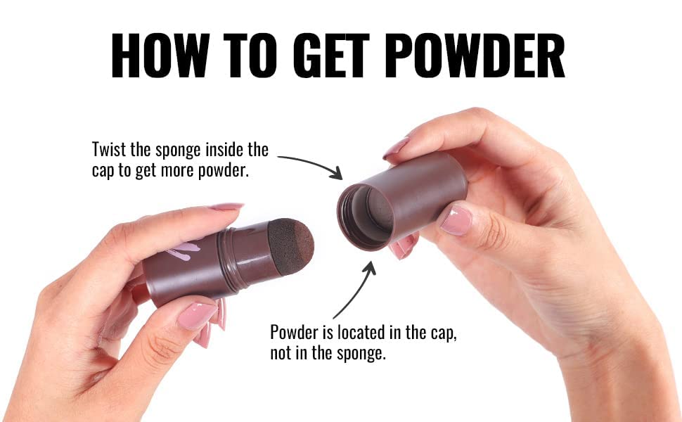 VBA Hair Shadow Powder & Hairline Powder Stick - Thinning Hair Concealer for Hair Loss, Root Touch-Up Powder to Cover Bald Spots & Hair Fall (Black, 178g) - Perfect for Daily Use, Travel & Quick Hairline Fixes