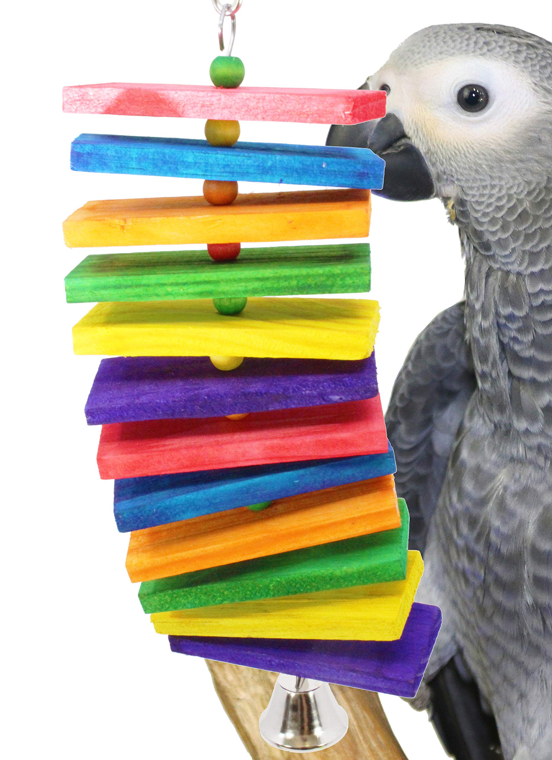 Bonka Bird Toys 1331 Big Step Tower - Colorful Parrot Climbing Ladder & Chewing Toy for Large Birds - Perfect for Macaws, Cockatoos & African Greys - Cage & Play Gym Accessory