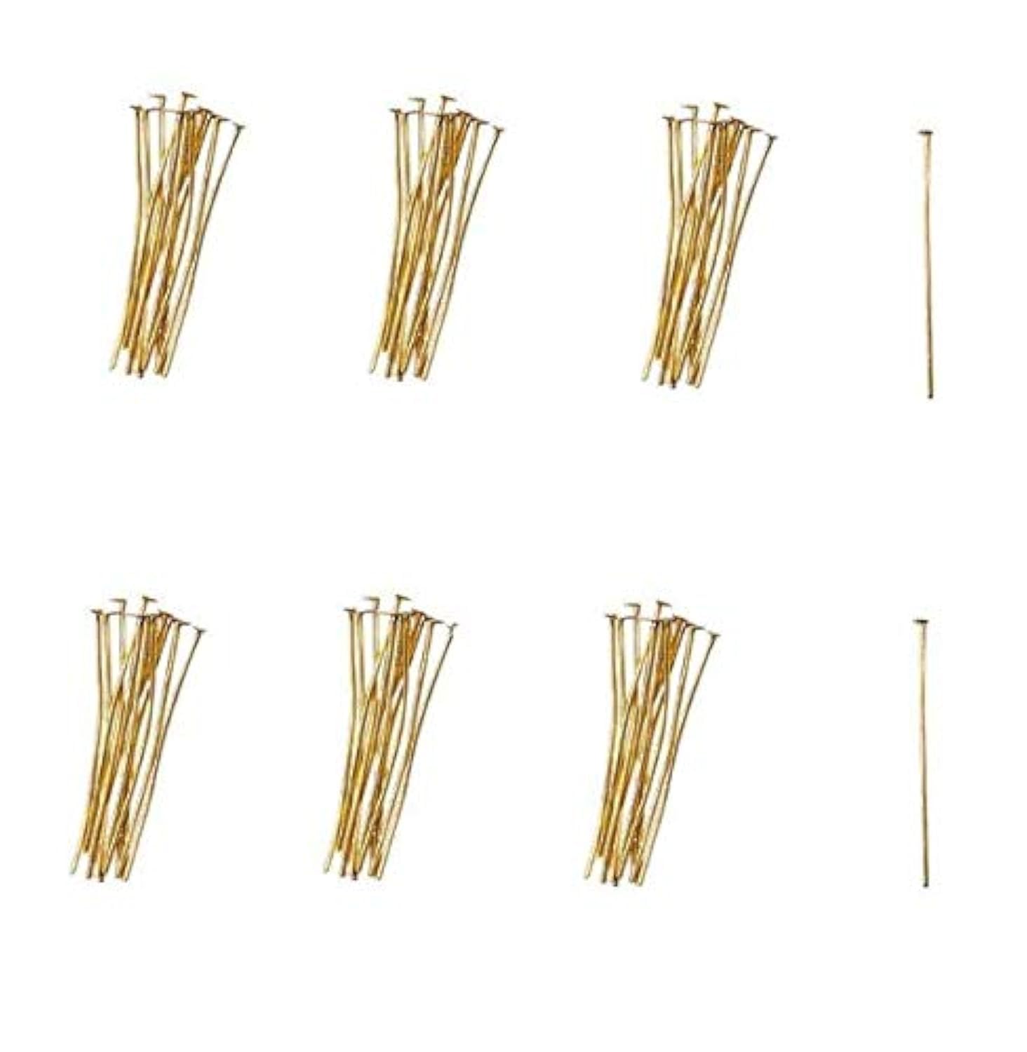 330 PCS Gold Plated Head Pins for Jewelry Making - 32mm DIY Beading Findings - Perfect for Necklaces, Bracelets & Earrings Crafting