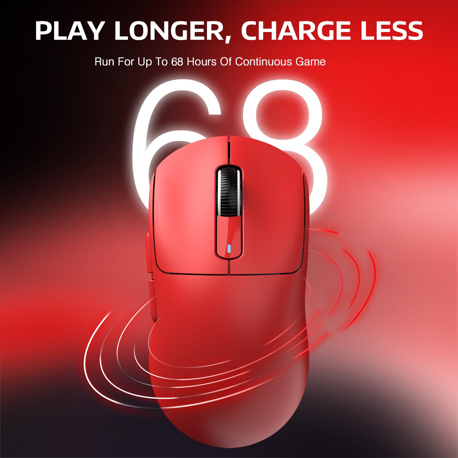 ATTACK SHARK X3PRO Wireless Gaming Mouse - 4K/8K Polling Rate, Lightweight Design, Tri-Mode (Wired/2.4GHz/BT), PAW3395 Optical Sensor, 26K DPI, Kailh GM8.0 Switches, Long Battery Life, 7 Programmable Buttons - Compatible with PC, Laptop, Windows & Mac (Red) - Perfect for FPS, MOBA & Esports Gaming