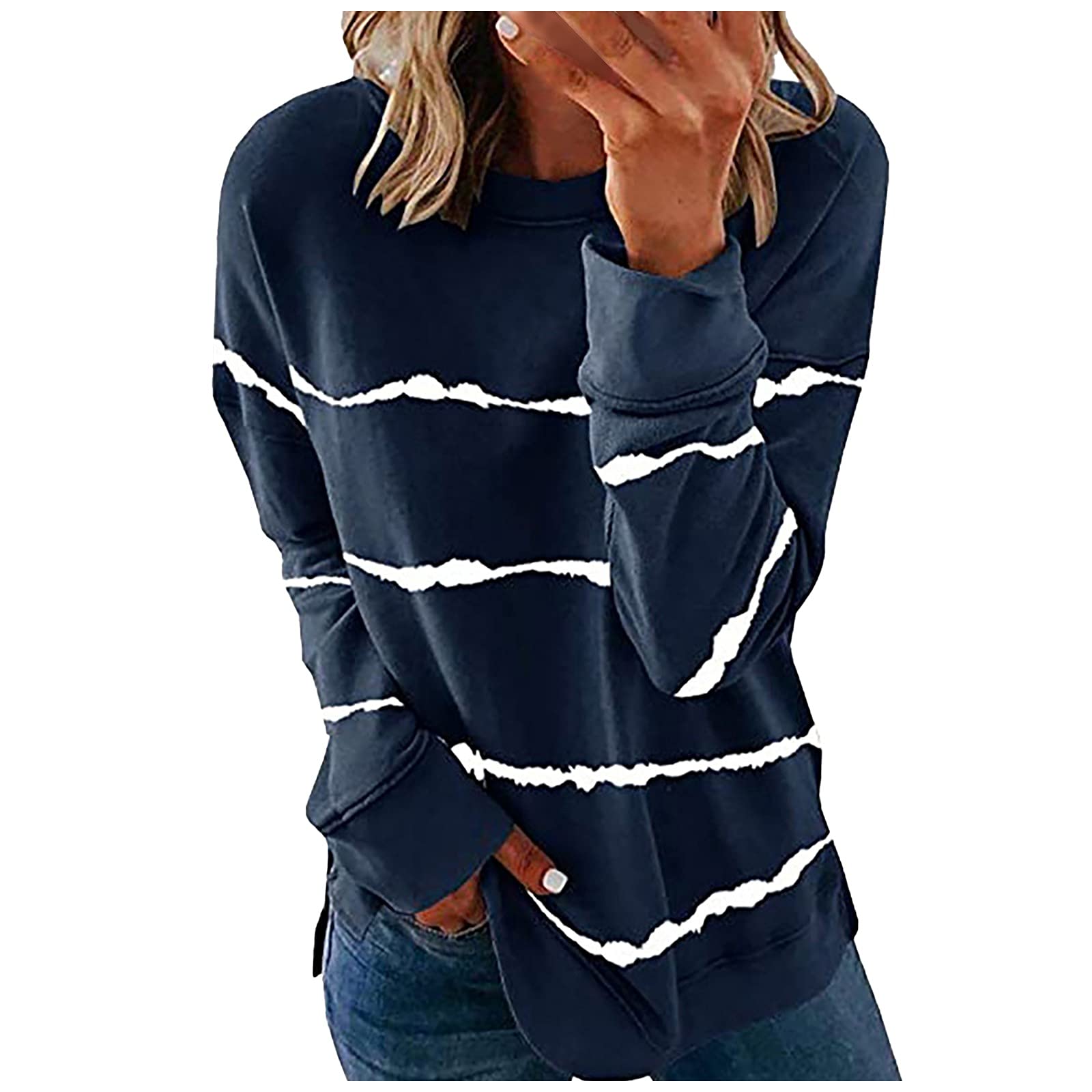 EKIYVO Women's Long Sleeve Sweatshirt - Soft Casual Crewneck Pullover Top for Women | Lightweight Comfortable Loungewear for Fall, Winter & Everyday Wear