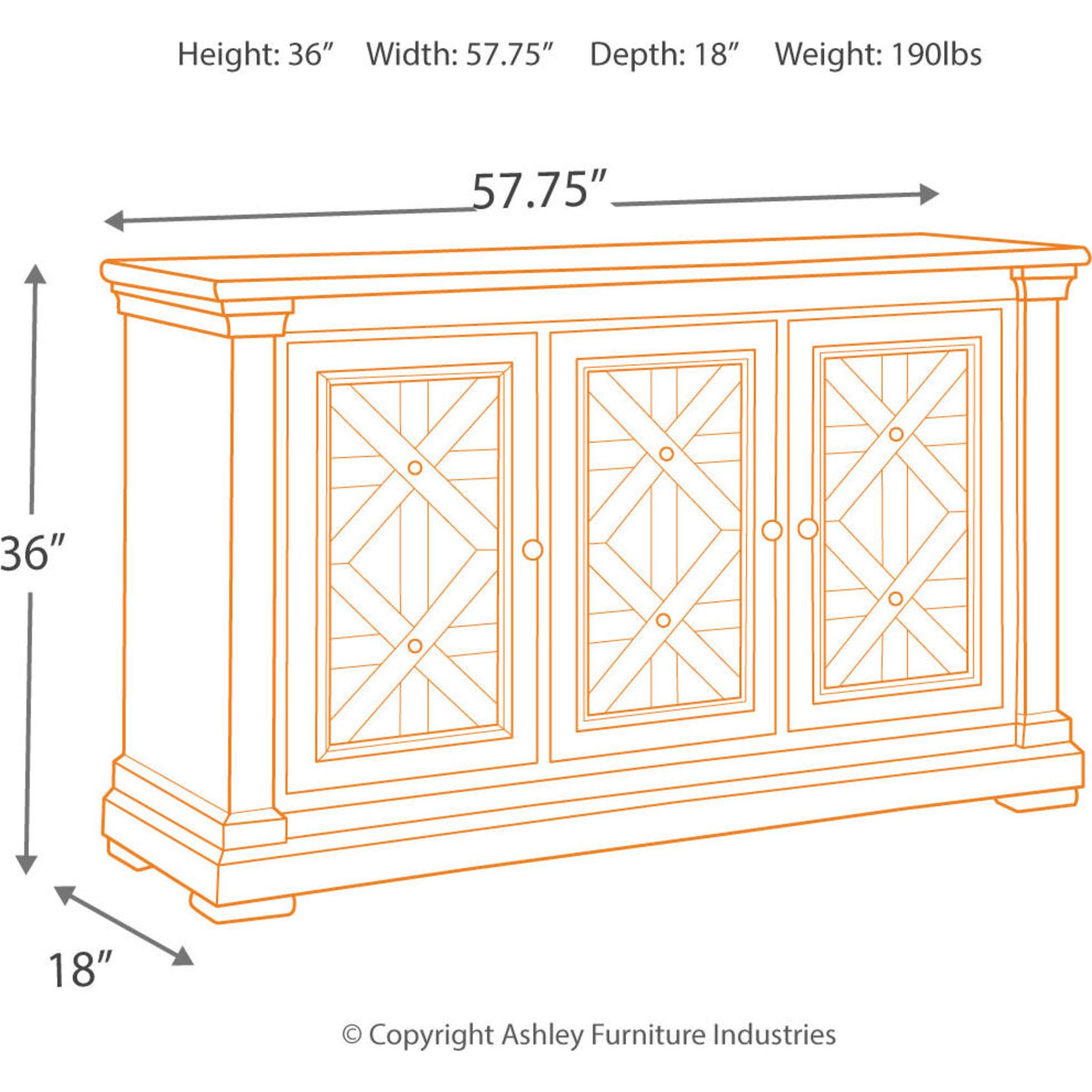 Bolanburg Dining Server - Two Tone Wooden Sideboard Buffet Cabinet (D647-60) for Dining Room Storage & Entertaining