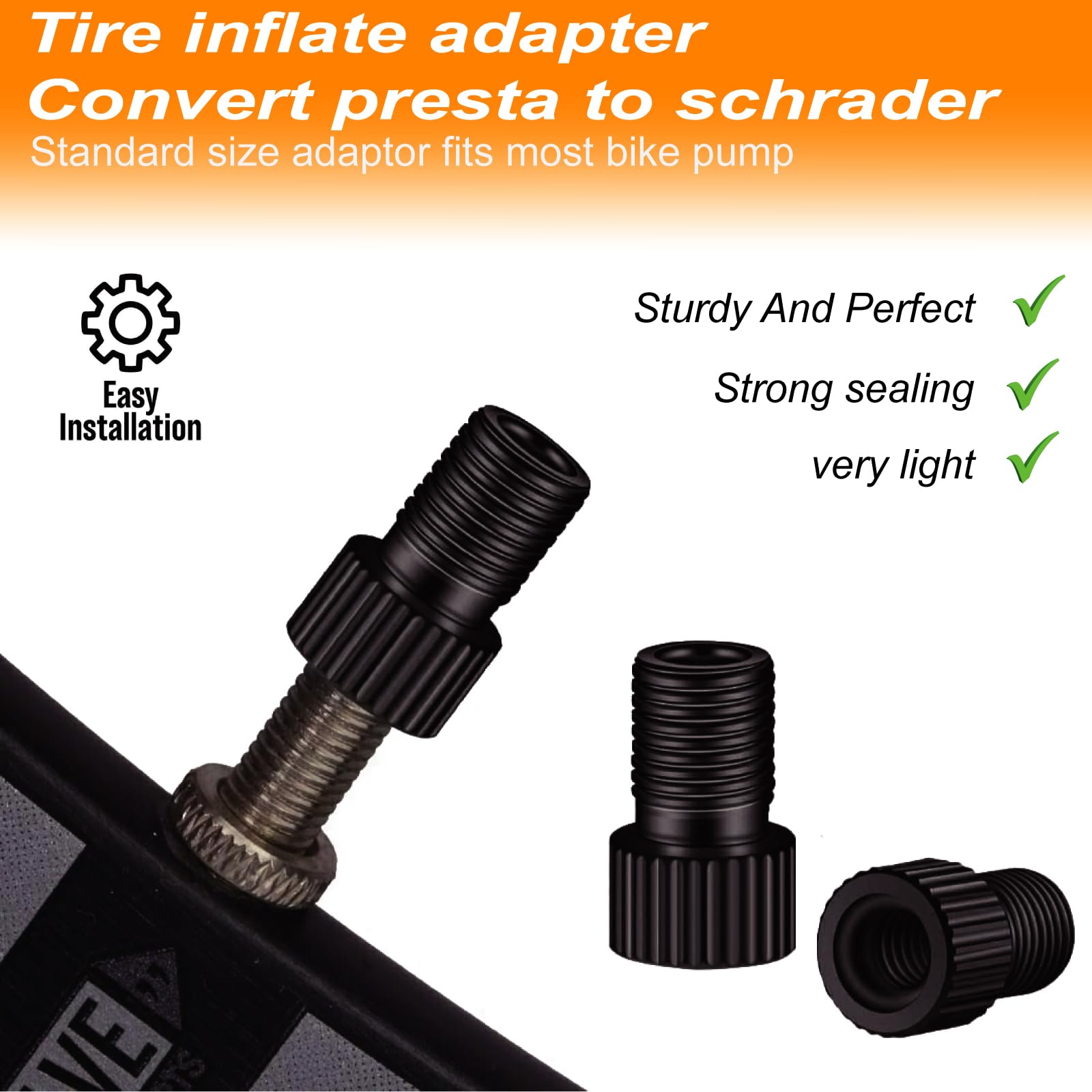 VANSIHO 5-Pack Aluminum Presta to Schrader Valve Adapter - Bike & Car Tire Pump Converter for Air Compressor Tools (Green) | Perfect for Road Bikes, Mountain Bikes & Vehicle Tire Inflation