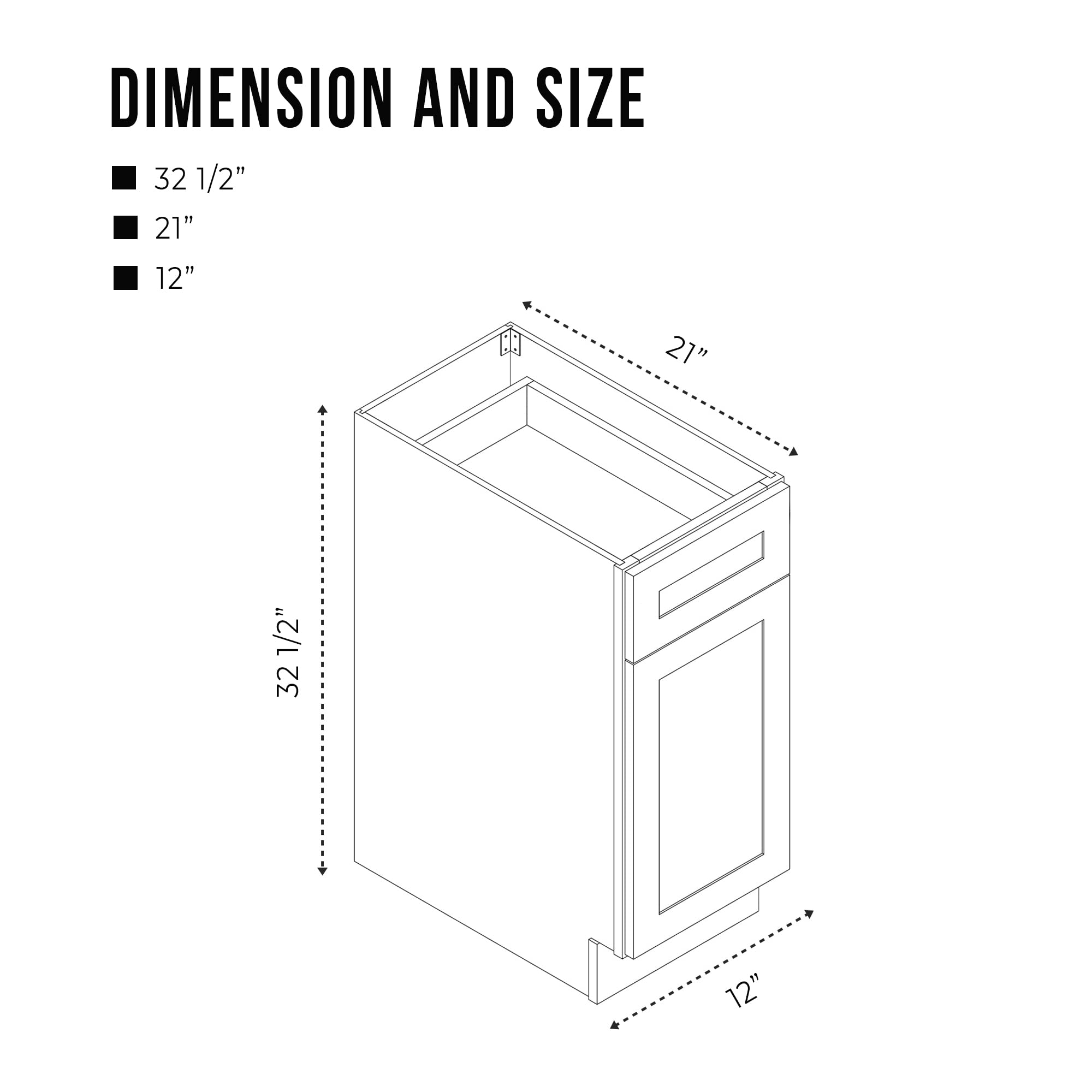 Vanity Art 12 Inch Small Bathroom Vanity Cabinet with Soft Closing Drawer & Door - Right Offset Shaker Design, Floor Mount Storage Organizer (VA4012-1B) - Perfect for Compact Bathrooms, Powder Rooms & Space-Saving Solutions