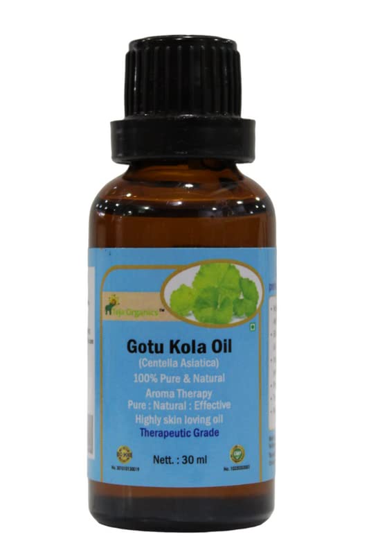Teja Organics Pure Gotu Kola Oil for Skin Care - Natural Anti-Aging Facial Serum, Reduces Wrinkles & Dark Circles - Perfect for Night Routine & Daily Moisturizing