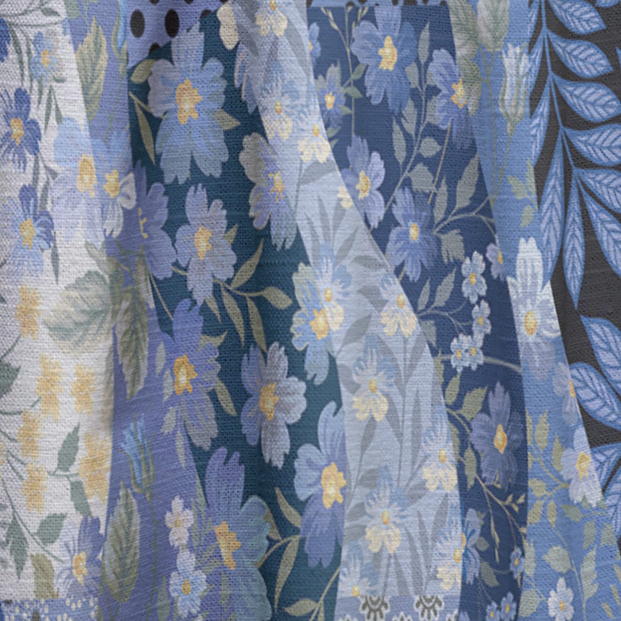 DesignQ Patchwork Rose Pattern Thermal Insulated Curtains - Single Panel 52x108 - Elegant Window Treatments for Bedroom & Living Room | Perfect for Home Decor, Privacy & Energy Efficiency