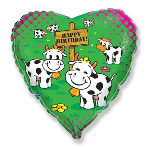 LOONBALLOON Farm Animal Balloons - 18 Inch Cow Shaped Latex Balloons for Birthday Parties, Baby Showers & Farm Theme Decorations