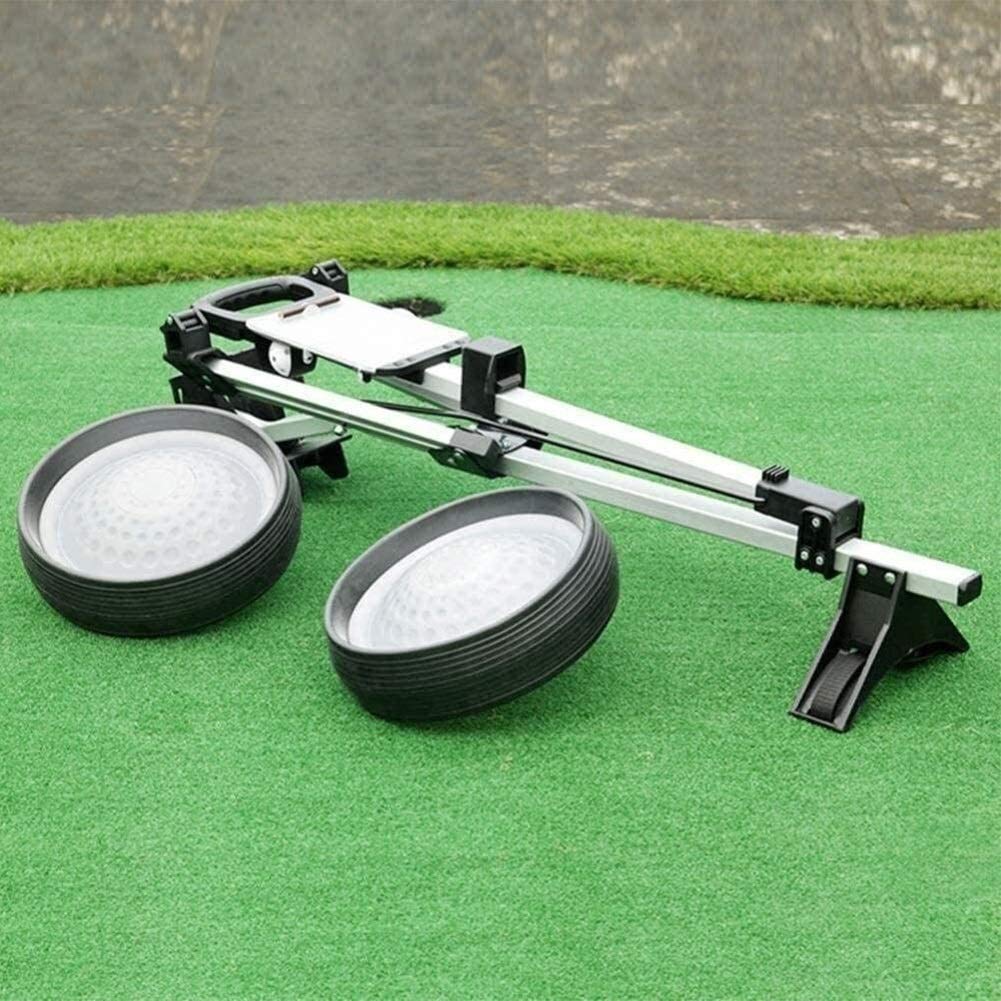 Premium Folding 2-Wheel Golf Trolley - Lightweight Golf Bag Caddy for Outdoor Training & Tournaments | Perfect for Golf Courses, Driving Ranges & Airport Luggage Transport
