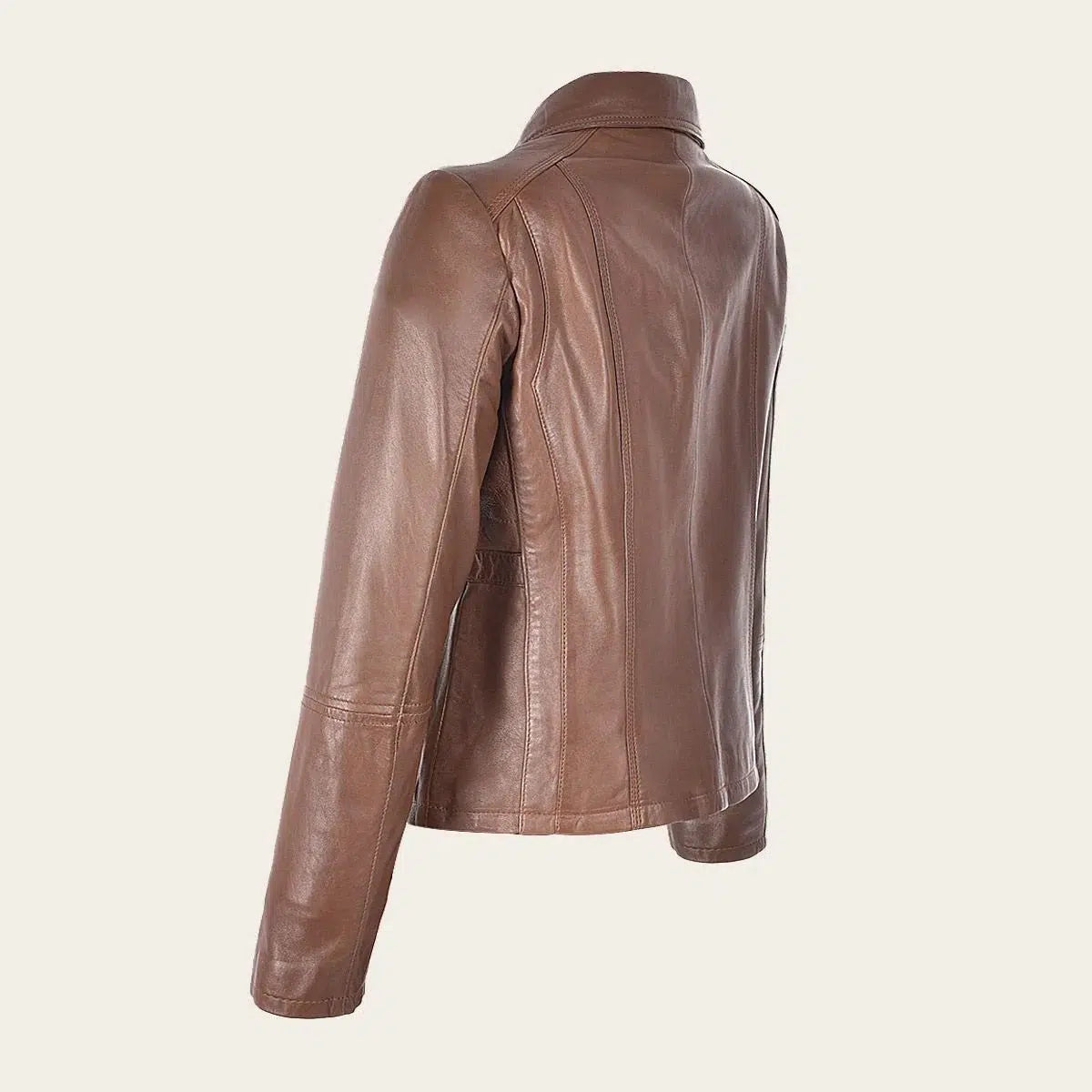 **MCMP004 Women's Brown Cuadra Dress - Casual Fashion Sheepskin Leather Jacket for Everyday Wear & Outfits**