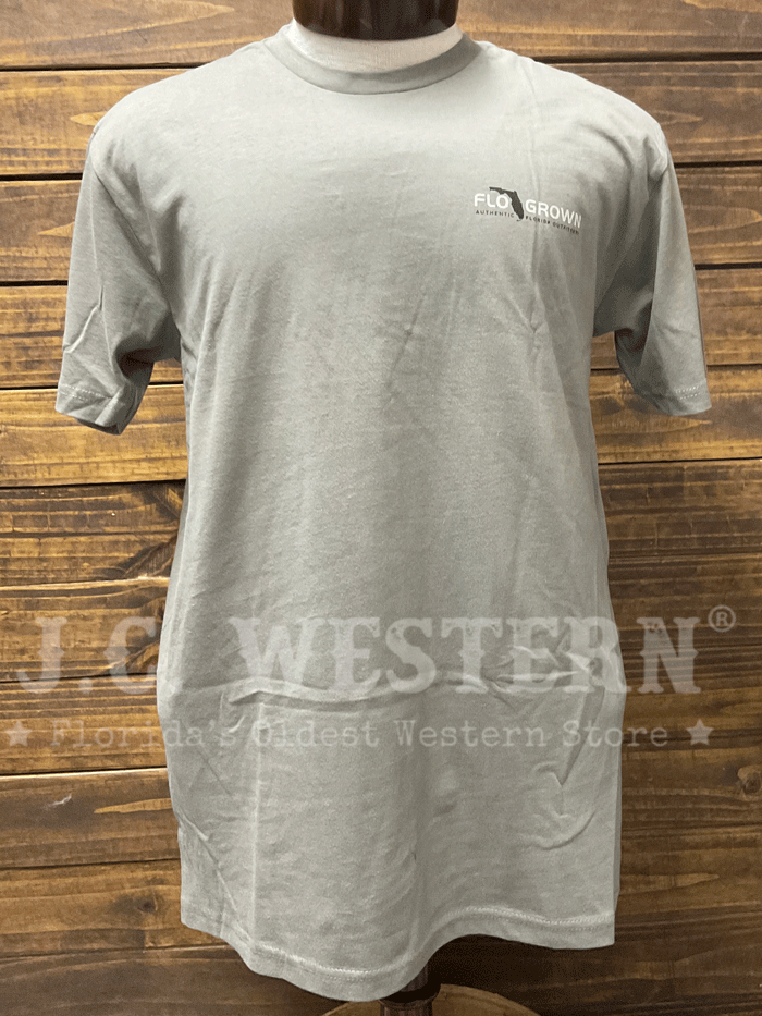 FloGrown FGM 1895 Men's Wood Gator Tee Shirt - Comfortable Grey Cotton T-Shirt for Casual Wear & Outdoor Activities