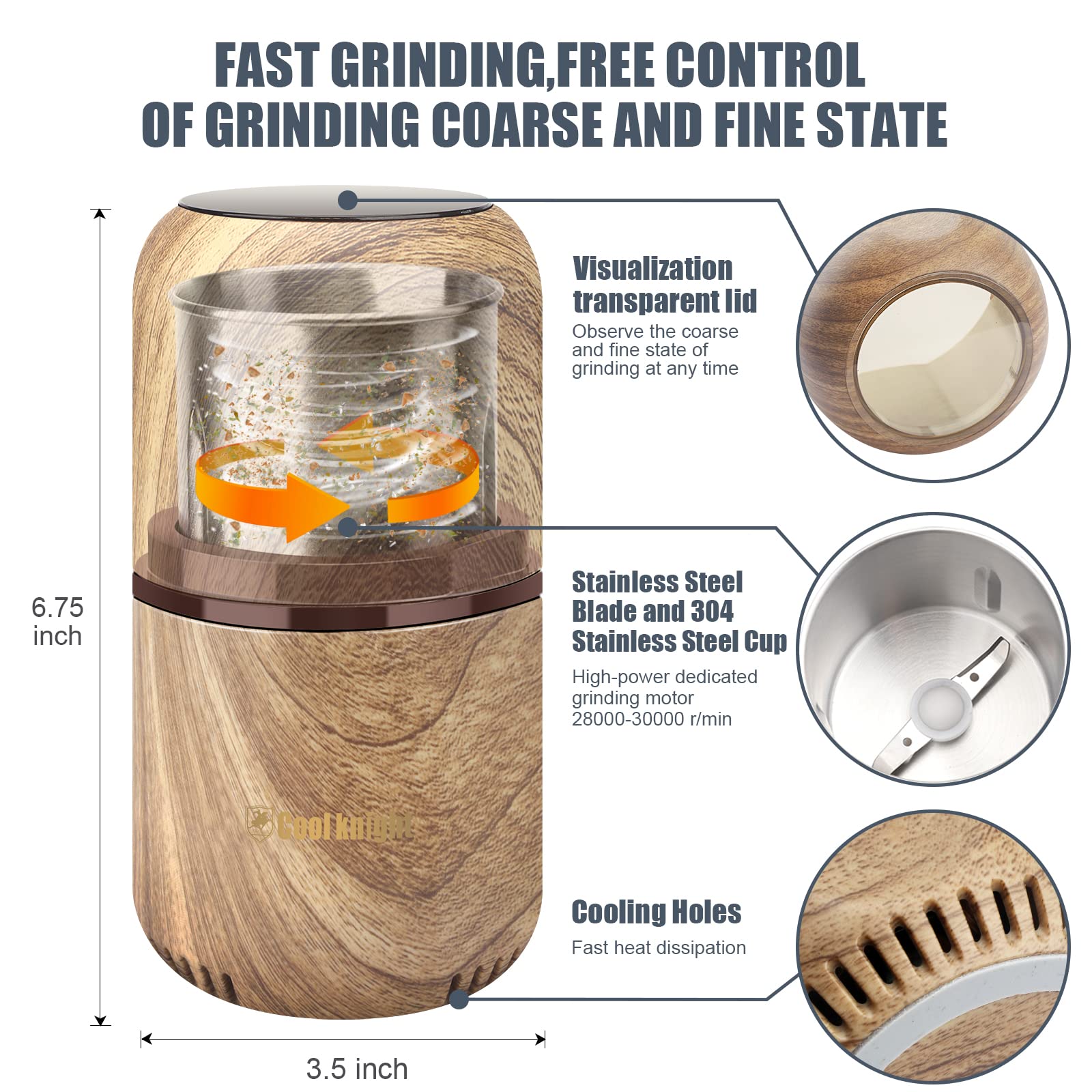 Premium Electric Herb Grinder - Large 7.5