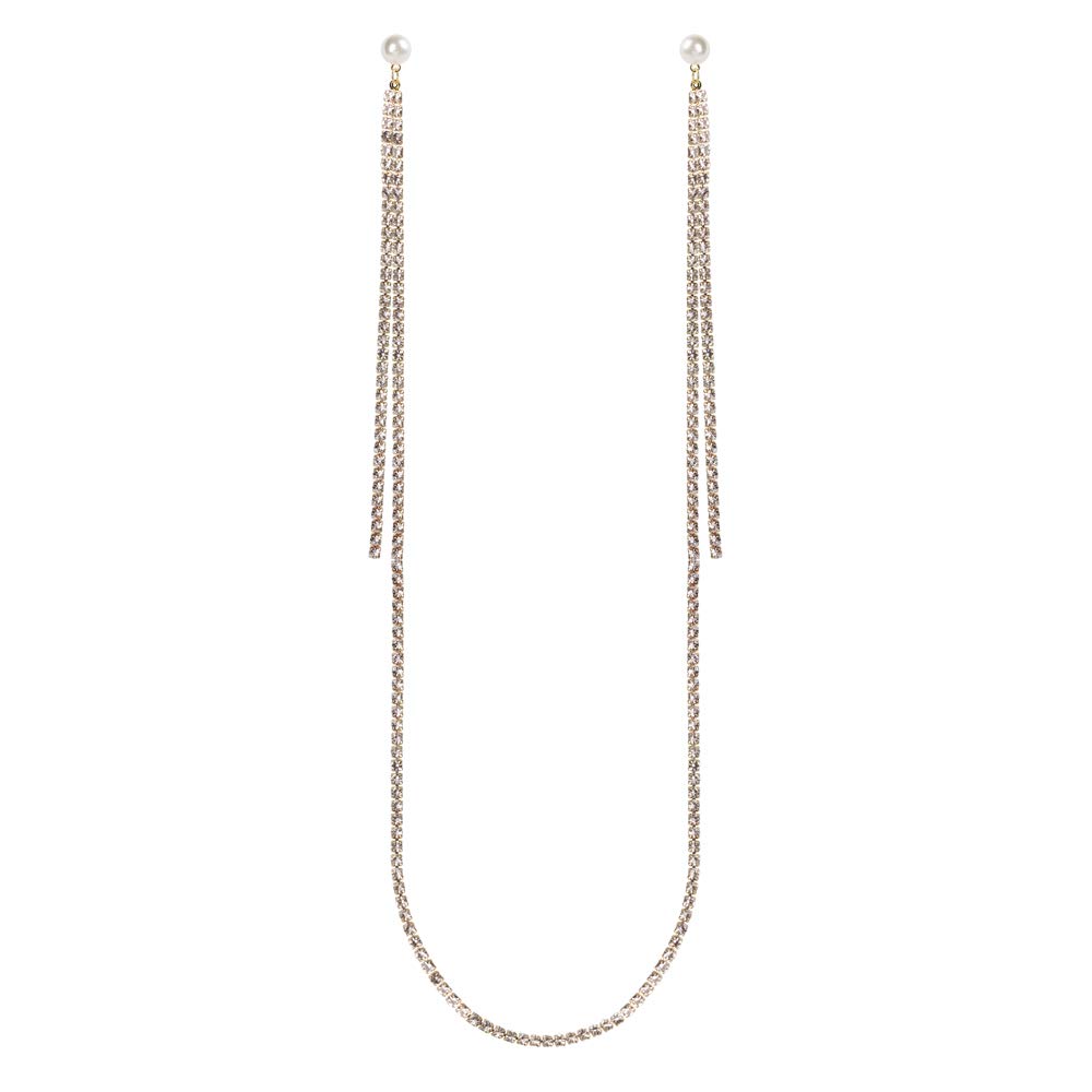 YAZILIND Simple Alloy Long Chain Earrings - Dangling Neck Ear Chain Jewelry for Women | Elegant One-Piece Statement Earrings for Party, Wedding & Evening Occasions