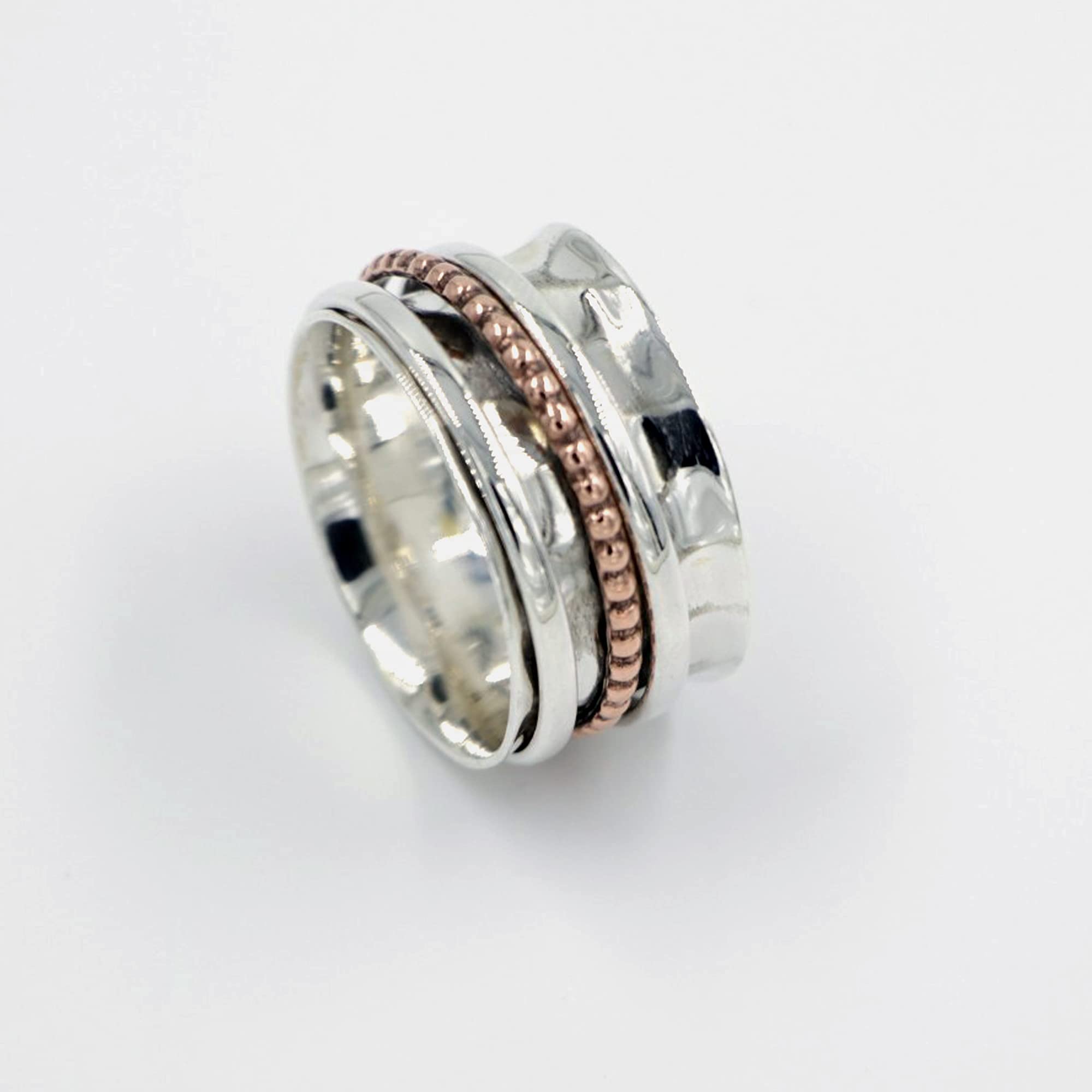 925 Sterling Silver Spinner Ring for Women - Anxiety Relief & Meditation Jewelry, Art Deco Thumb Ring, Elegant Mother's Day Gift & Pre-engagement Ring - Perfect for Stress Relief, Mindfulness Practice, and Special Occasions