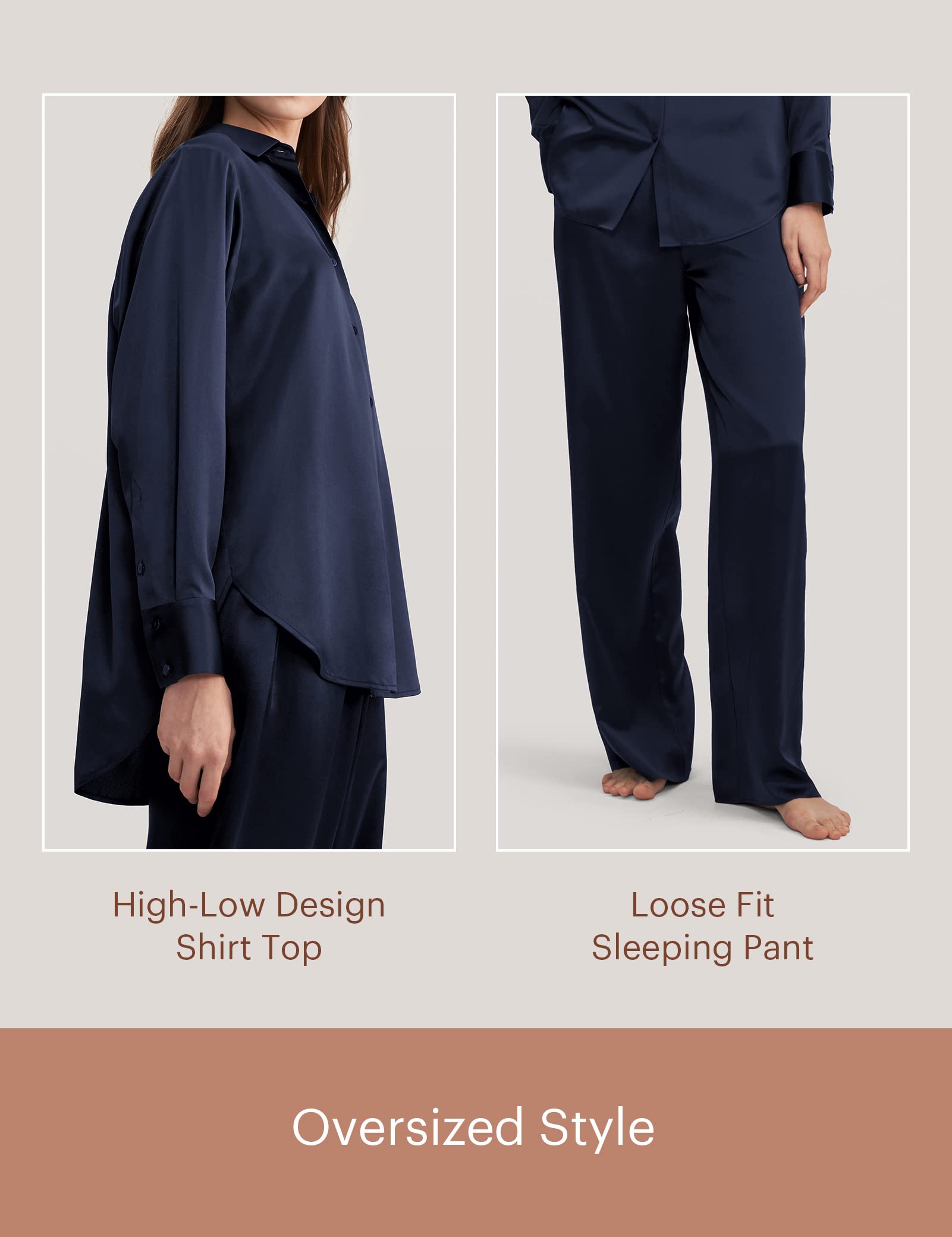 Luxury LilySilk 100% Mulberry Silk Pajama Set for Women - Soft Button-Down Sleepwear & Loungewear 2PC PJ Set - Perfect for Relaxing, Spa Days & Gift Giving