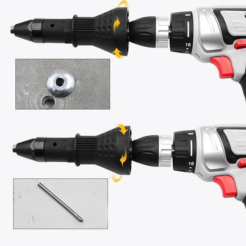 Cordless Rivet Gun for Electric Rivet Nut Tool - Heavy Duty Riveting Drill Adapter for DIY, Auto Repair & Metalworking Projects