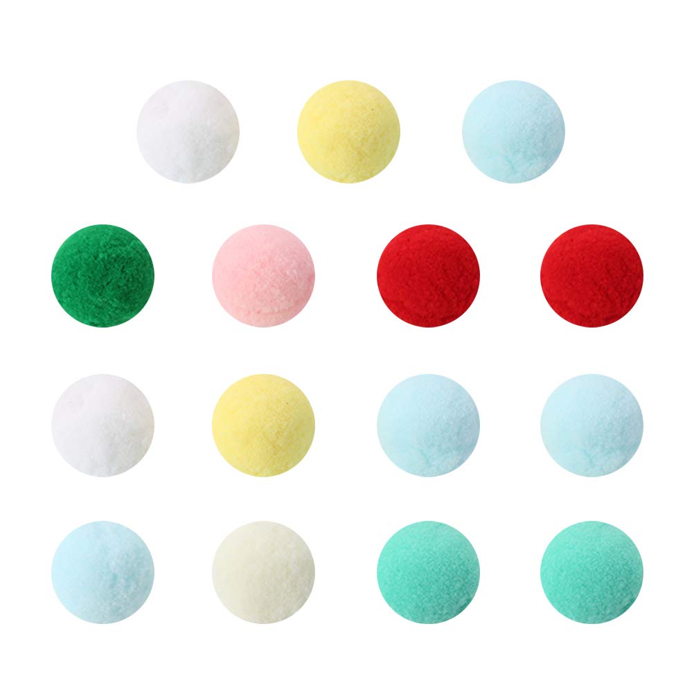 15PCS Cat Toy Balls with Fluff - Interactive Cat Yarn Scratching Toys for Indoor Kittens, Pompon Balls & Rattle Pet Toys for Training & Teasing - Perfect for Playtime, Exercise & Bonding with Your Feline Friend