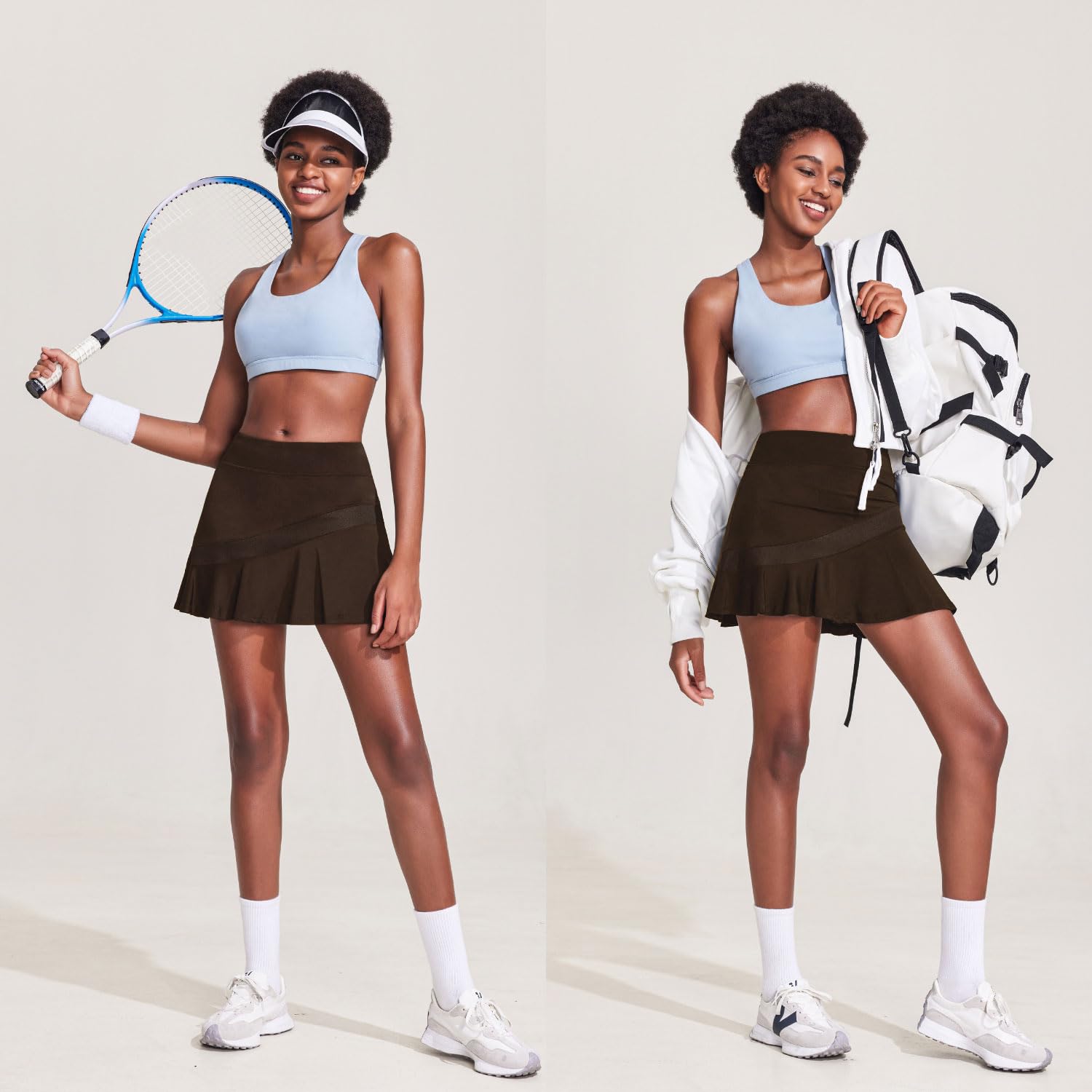 Ekouaer Women's Pleated Tennis Skirt with Built-in Shorts & Pockets - Lightweight Athletic Skort for Golf, Running & Workout - Perfect for Sports, Gym & Casual Wear