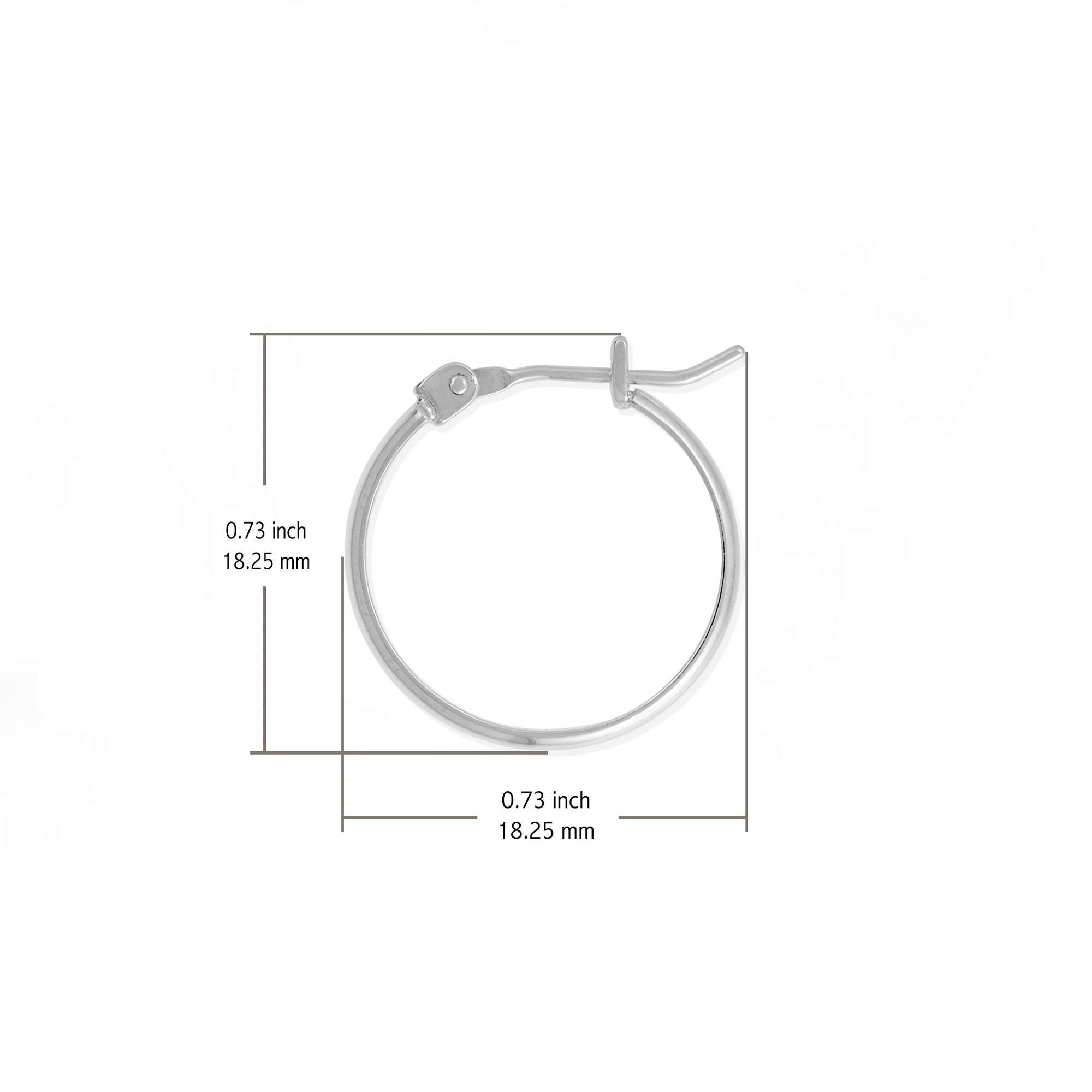 Boma Jewelry Sterling Silver 3/4 Inch Classic Snap Down Closure Hoop Earrings for Women - Everyday Wear, Office & Party Accessories