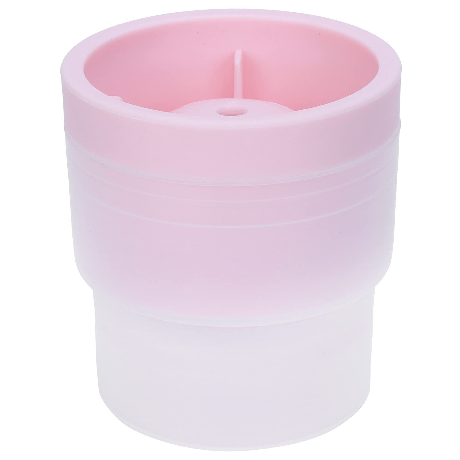 Pink Round Ice Mold with Water Outlet - Soft Silicone Ice Maker for Cocktails, Drinks & Bartending - Perfect for Home Bars, Parties & Beverage Serving