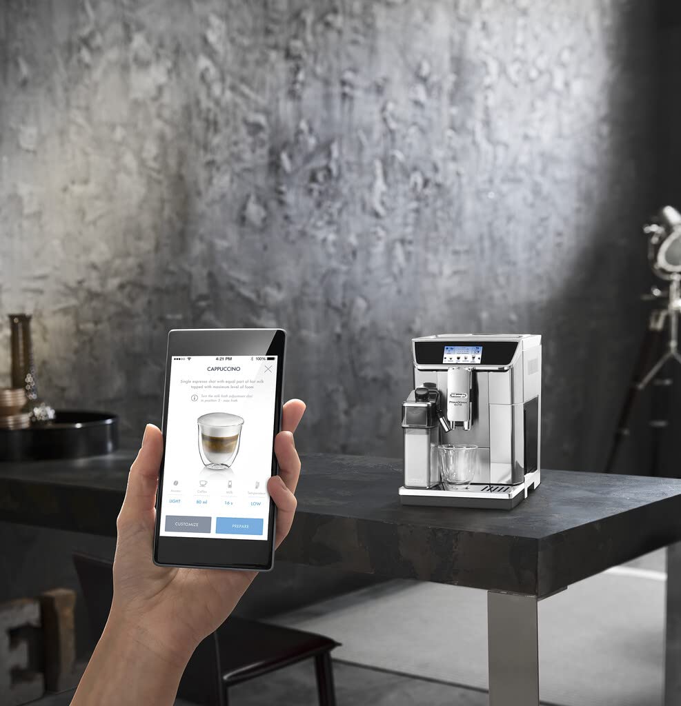 De'Longhi PrimaDonna Elite Experience ECAM650.85.MS Automatic Coffee Machine - 1L Stainless Steel Espresso & Cappuccino Maker with Silver Metal Finish | Perfect for Home, Office & Coffee Shops