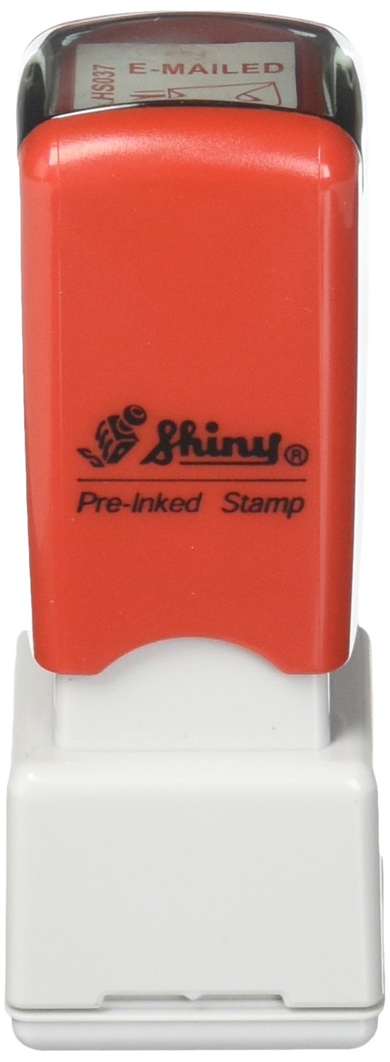 HS037 Red Square Stock Stamp - Self-Inking Customizable Rubber Stamp for Office, Business, and Crafting | Perfect for Document Marking, Paperwork, and DIY Projects