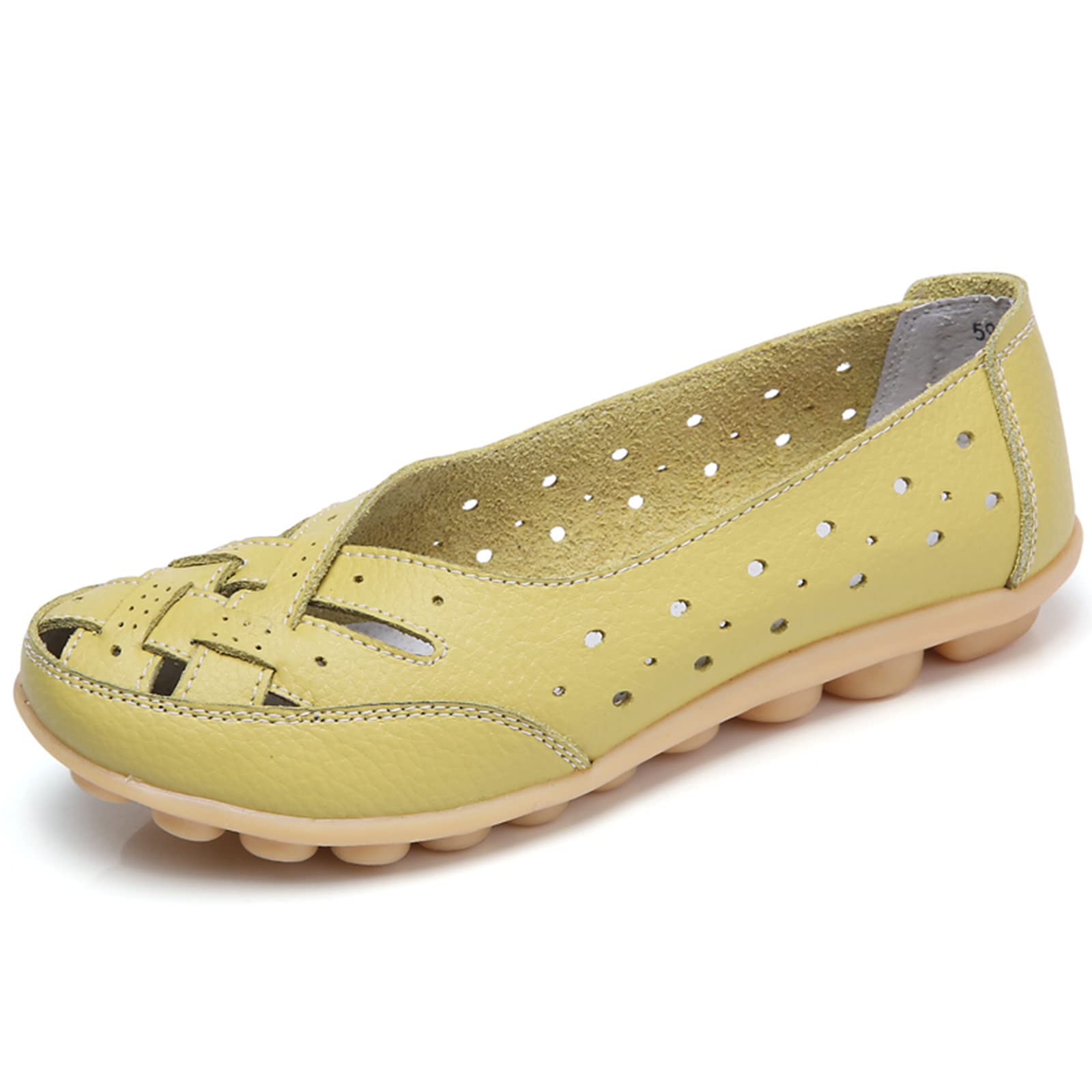 **SuanlaTDS Women's Slip-On Loafers - Comfortable Walking & Driving Shoes - Business Casual Flat Shoes for Women (Green, Size 8.5) | Perfect for Office, Travel & Everyday Wear**