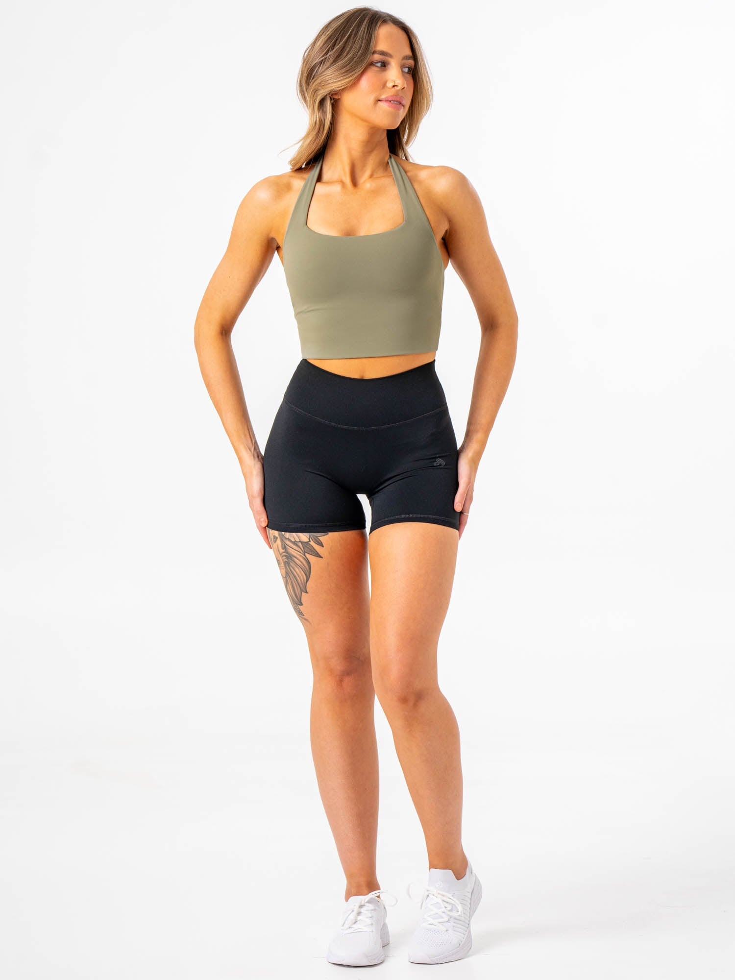 NKD Halter Tank Top - Desert Sage Color | Women's Fashion Workout & Yoga Tops | Perfect for Gym, Running & Summer Outfits