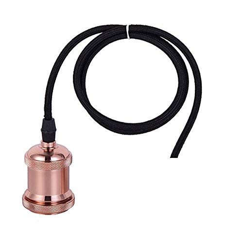 Vintage Rose Gold Lamp Base with E27 Screw Socket - Aluminum Light Holder for Edison Bulbs - Perfect for Living Room, Bedroom & Office Decor