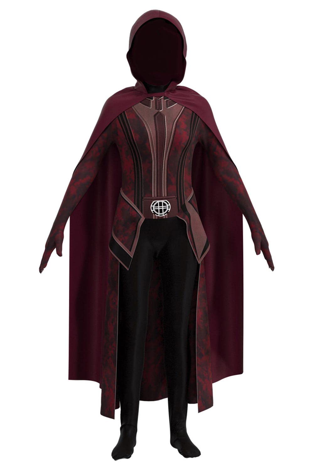 Kids Doctor Strange & Scarlet Witch Cosplay Costume - Wanda Bodysuit Jumpsuit with Cape for Halloween, Comic Con & Dress-Up Parties | Marvel Superhero Outfit for Girls
